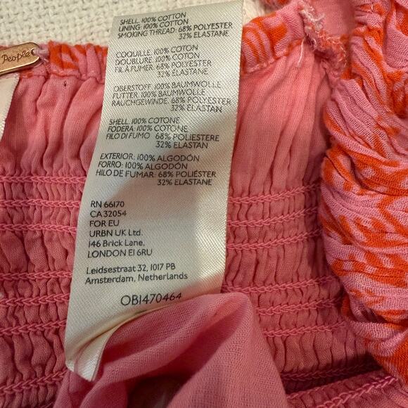 Free People Annie smocked small square neck mini dress D2 2980 - Picture 5 of 11